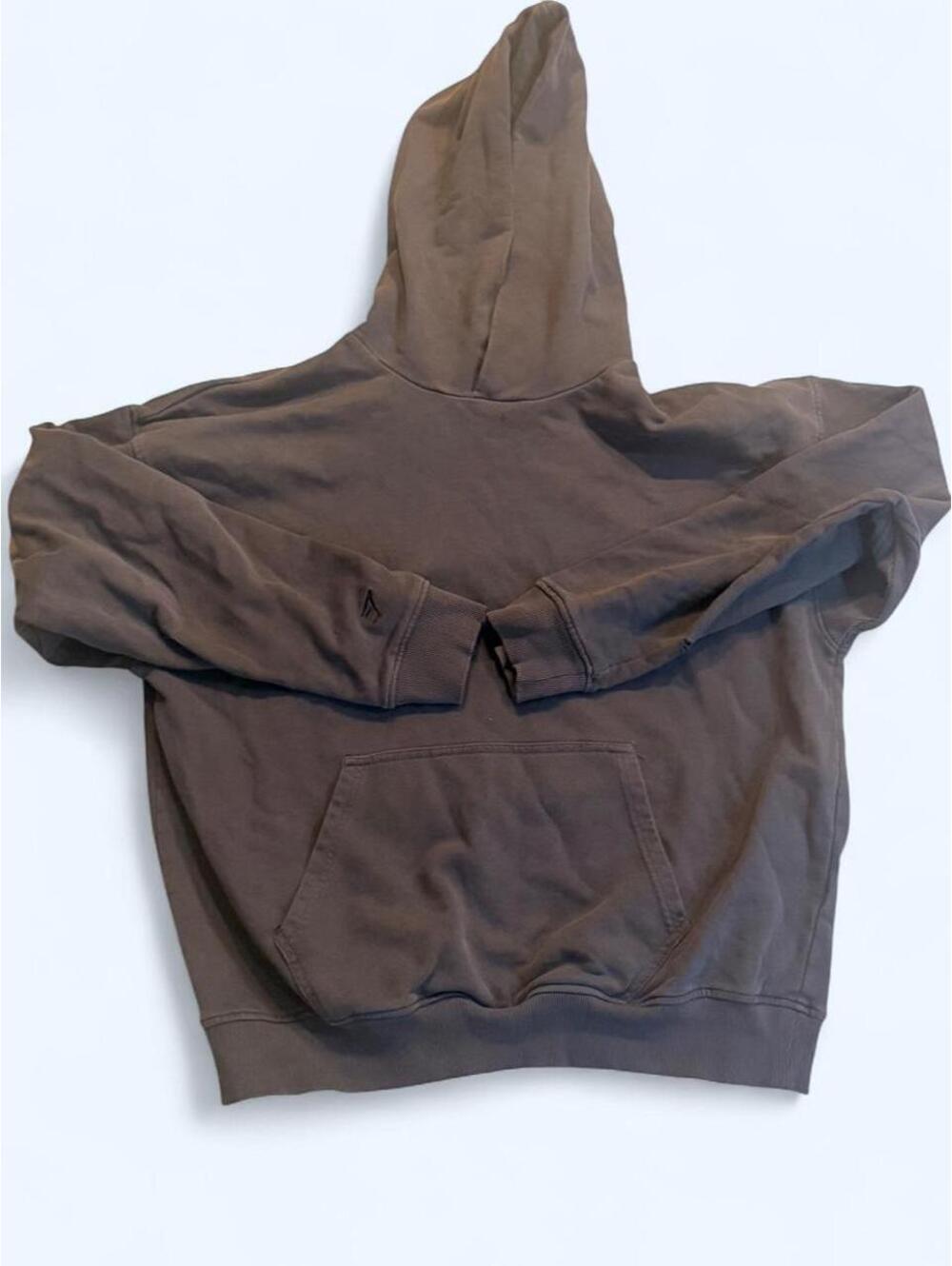 Gymshark Men's Grey and Brown Hoody